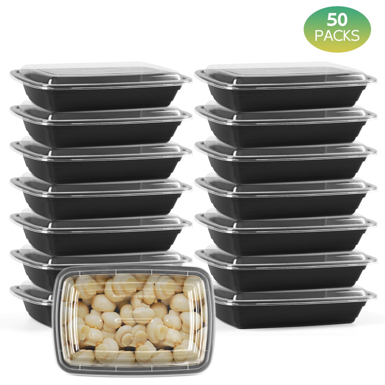 50pcs Extra Thick Leak Proof Meal Prep Containers 28oz Rectangular Disposable Food Storage Boxes, Stackable, Microwave, Dishwasher & Fridge Safe, Perfect for Salads, Snacks & More, Meal Prep Supplies